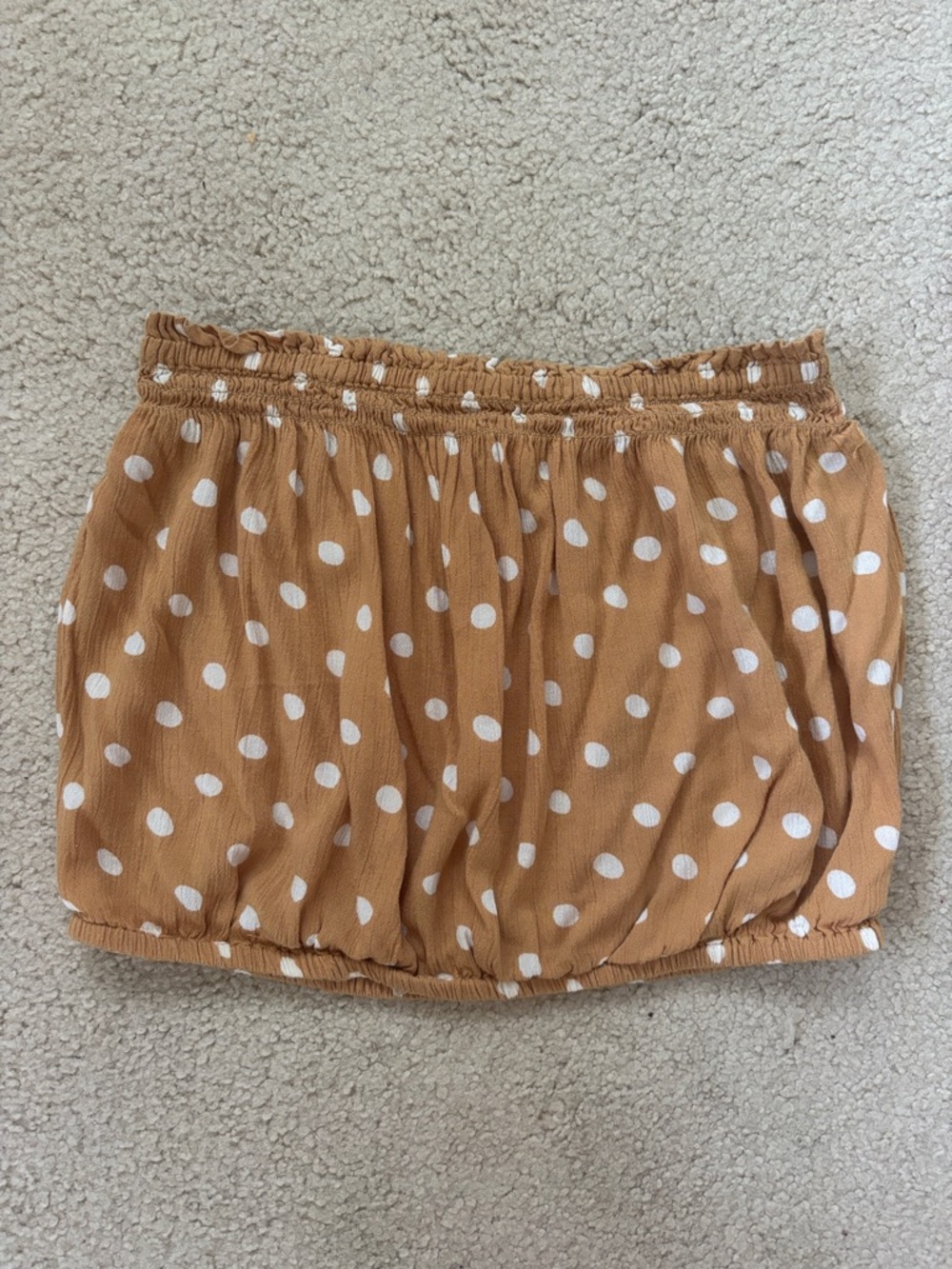 Polka Dot Billabong Tube Top Synched Waist, White & Orange